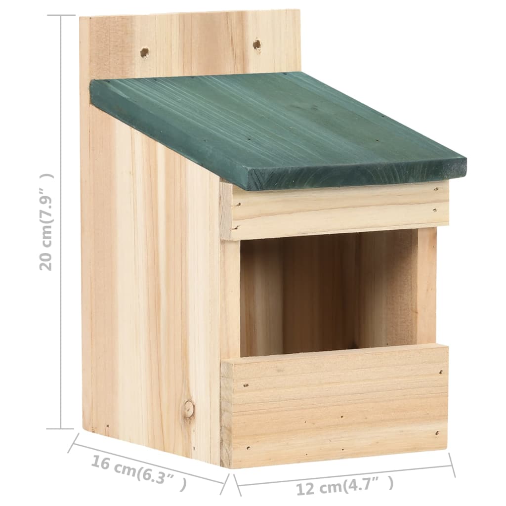 vidaXL Domki dla ptaków, 4 szt., 12x16x20 cm, drewno jodłowe