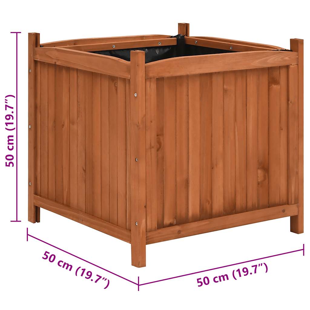 vidaXL Podwyższone donice, 2 szt., 50x50x50 cm, drewno jodłowe