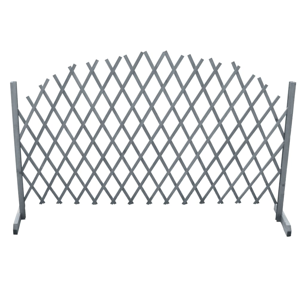 vidaXL Płot kratkowy, lite drewno jodłowe, 1,8x1 m, szary