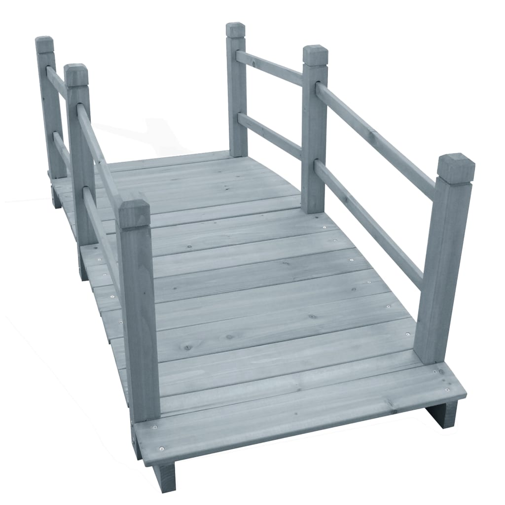 vidaXL Mostek ogrodowy, szary, 140x60x56 cm, lite drewno jodłowe