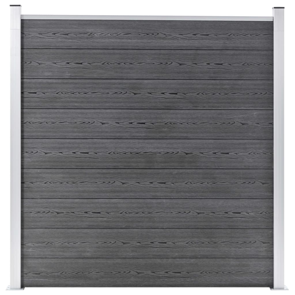 vidaXL Ogrodzenie WPC, 1 panel kwadratowy+1 skośny, 273x186 cm, szare