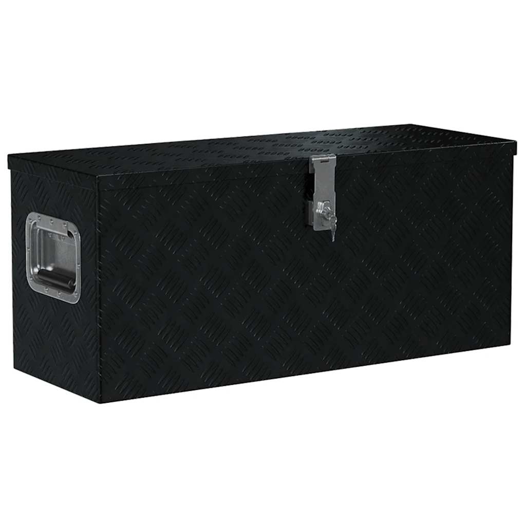 vidaXL Skrzynia aluminiowa, 80 x 30 x 35 cm, czarna