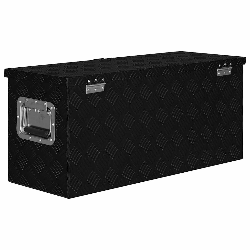 vidaXL Skrzynia aluminiowa, 80 x 30 x 35 cm, czarna