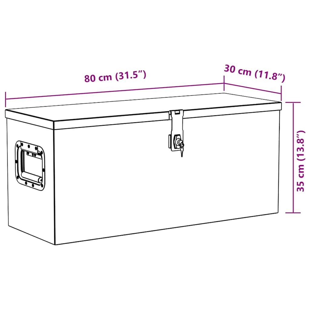 vidaXL Skrzynia aluminiowa, 80 x 30 x 35 cm, czarna