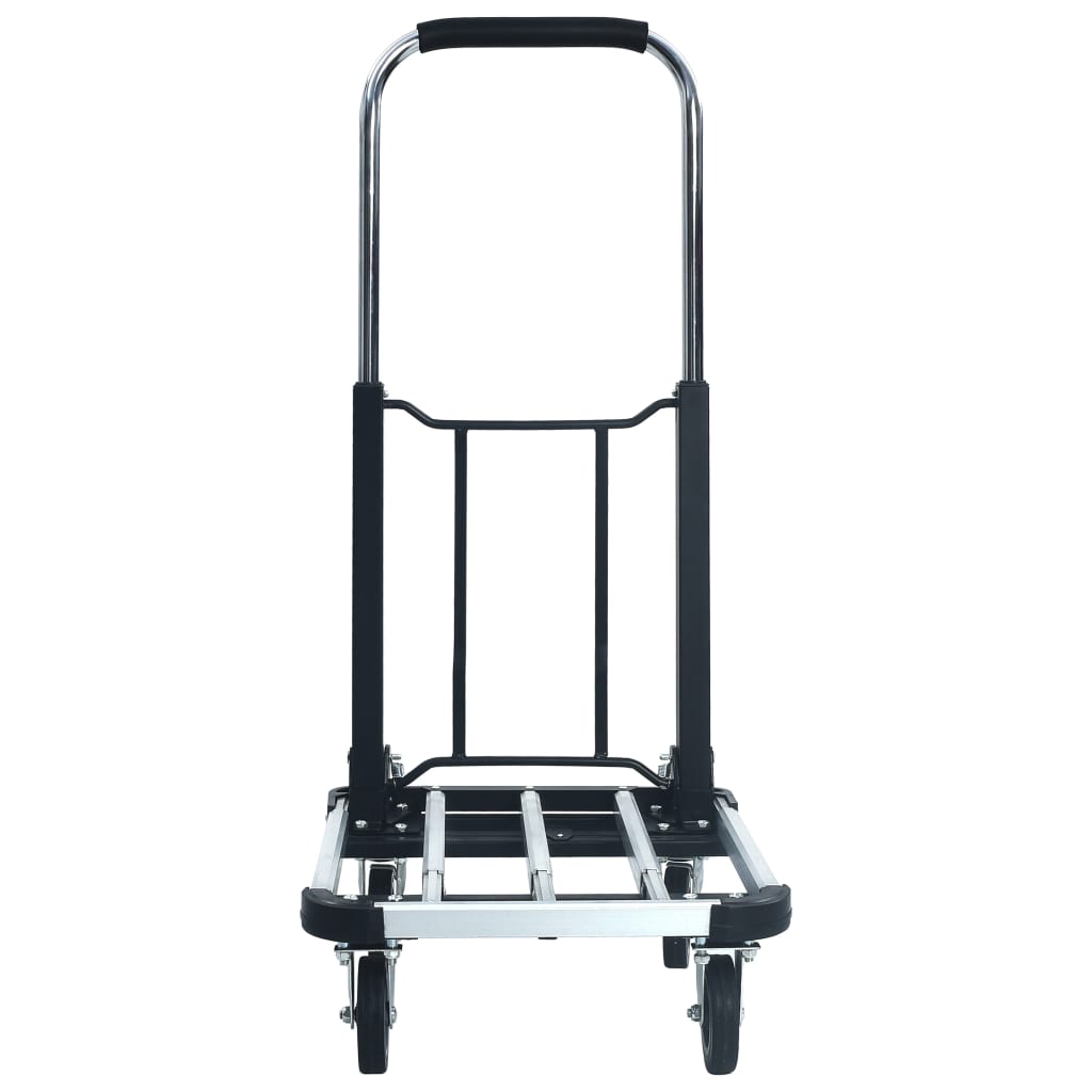 vidaXL Składany wózek transportowy, 150 kg, aluminiowy, srebrny