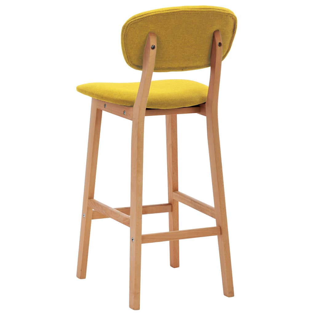 vidaXL Stołki barowe, 2 szt., musztardowe, tapicerowane tkaniną