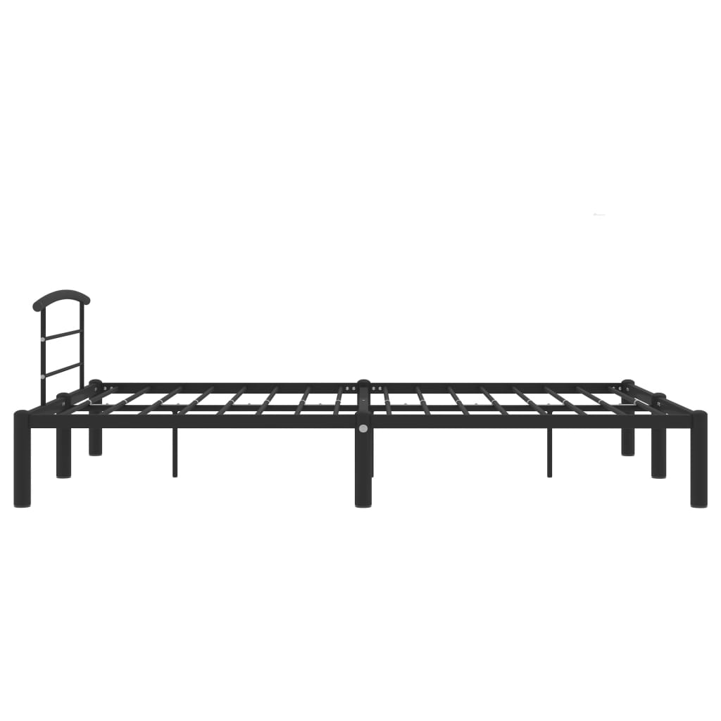 vidaXL Rama łóżka, czarna, metalowa, 160 x 200 cm