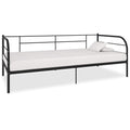 vidaXL Rama leżanki, czarna, metalowa, 90 x 200 cm