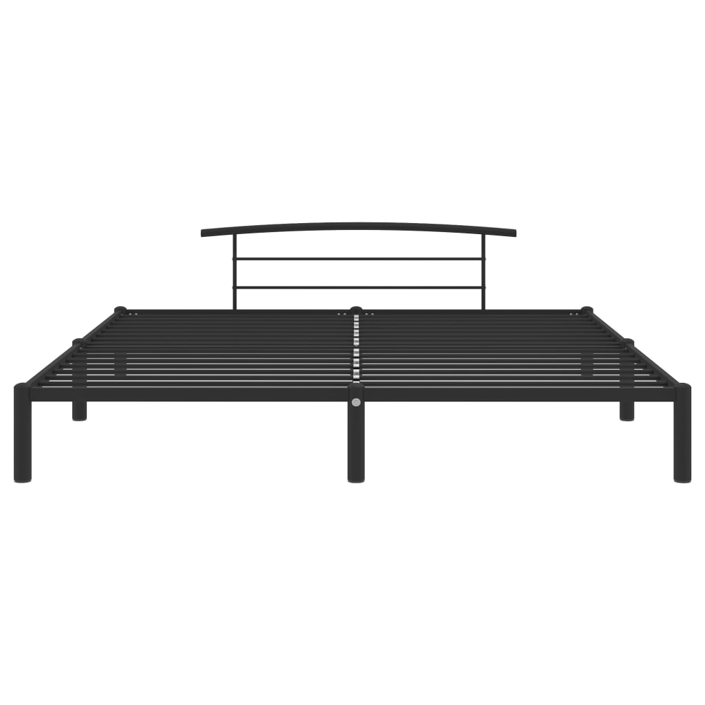 vidaXL Rama łóżka, czarna, metalowa, 200 x 200 cm