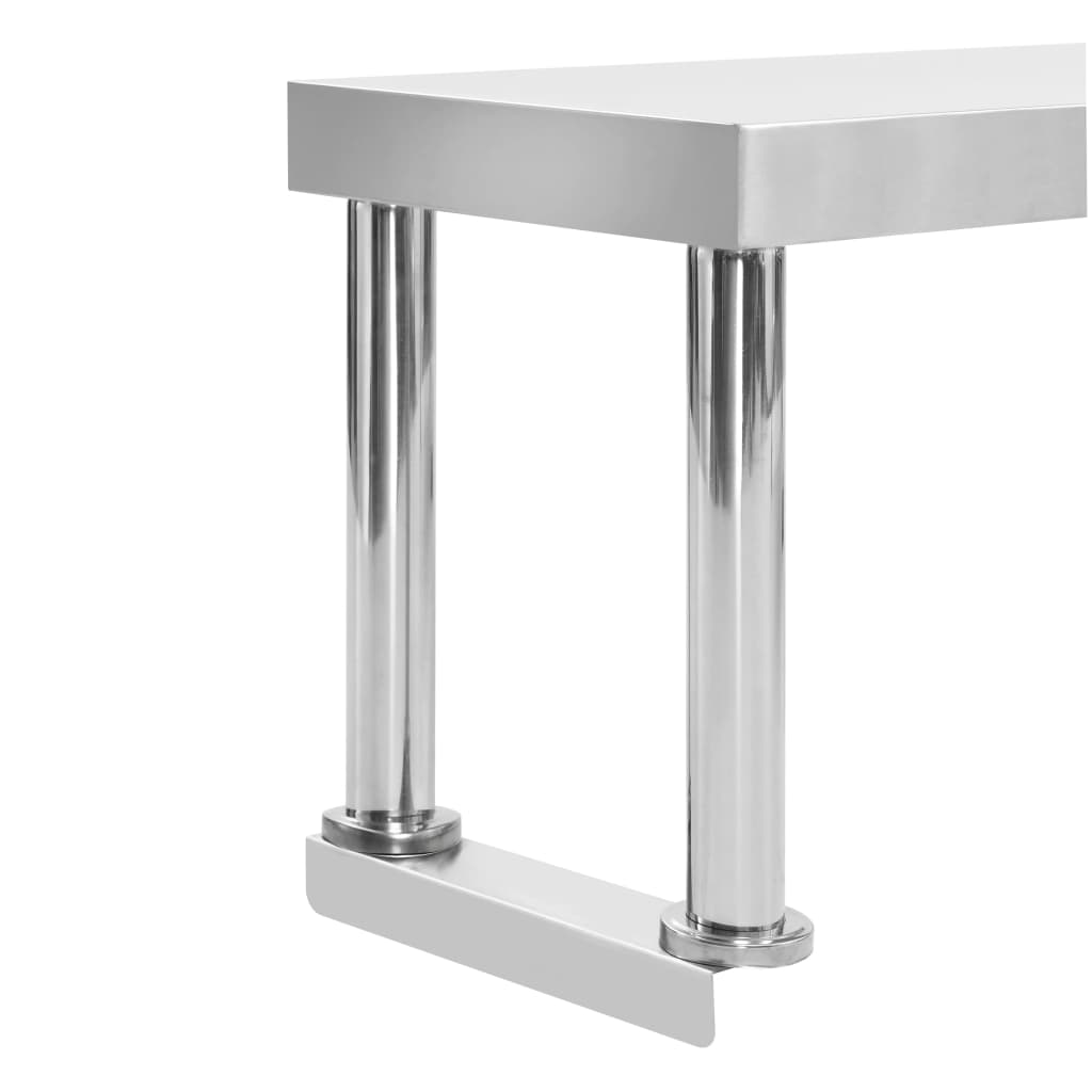 vidaXL Kuchenny stół roboczy z półką, 120x60x120 cm, stal nierdzewna