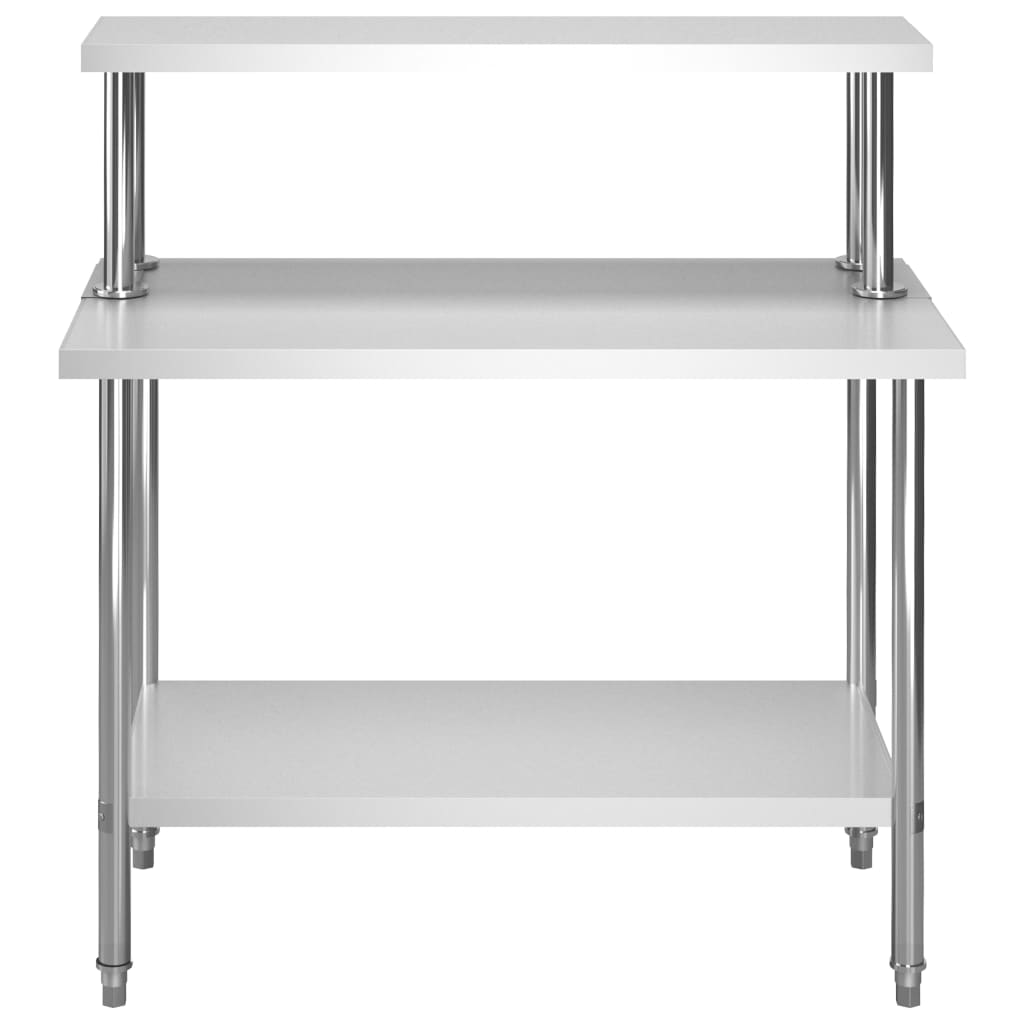 vidaXL Kuchenny stół roboczy z półką, 120x60x120 cm, stal nierdzewna