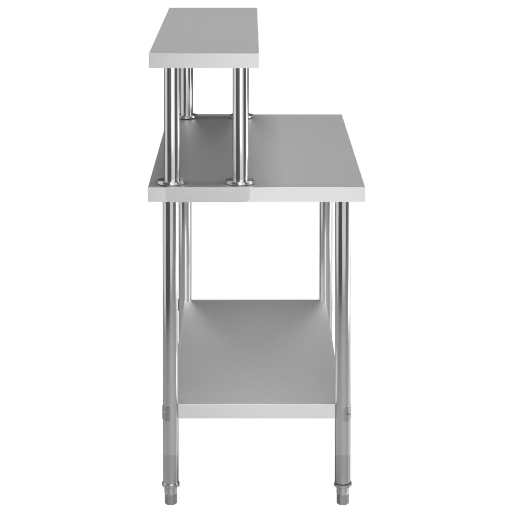 vidaXL Kuchenny stół roboczy z półką, 120x60x120 cm, stal nierdzewna