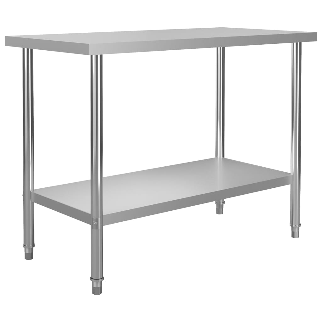 vidaXL Kuchenny stół roboczy z półką, 120x60x120 cm, stal nierdzewna