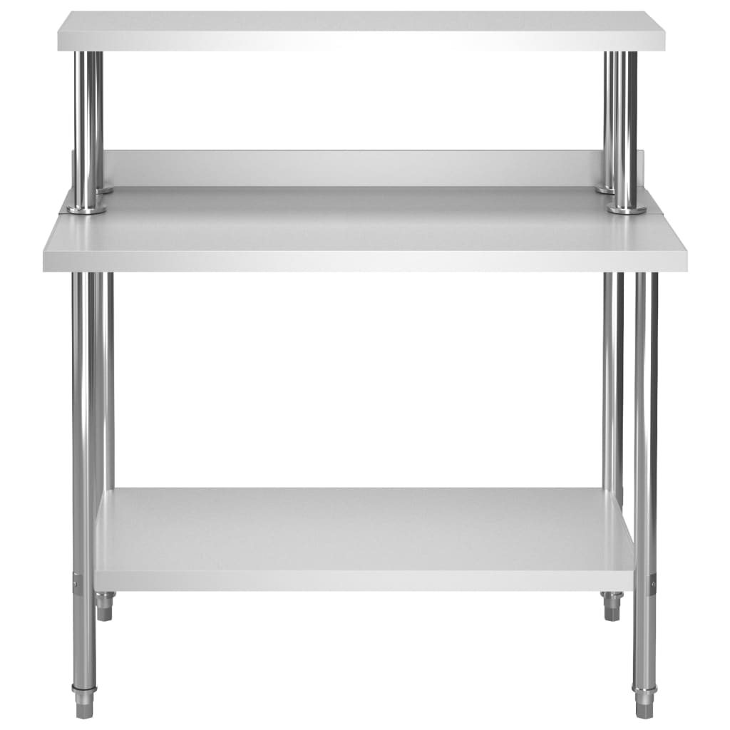 vidaXL Kuchenny stół roboczy z półką, 120x60x120 cm, stal nierdzewna