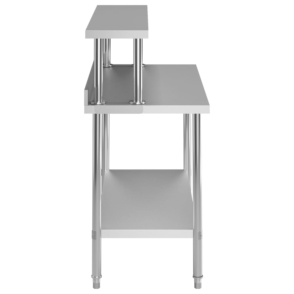 vidaXL Kuchenny stół roboczy z półką, 120x60x120 cm, stal nierdzewna