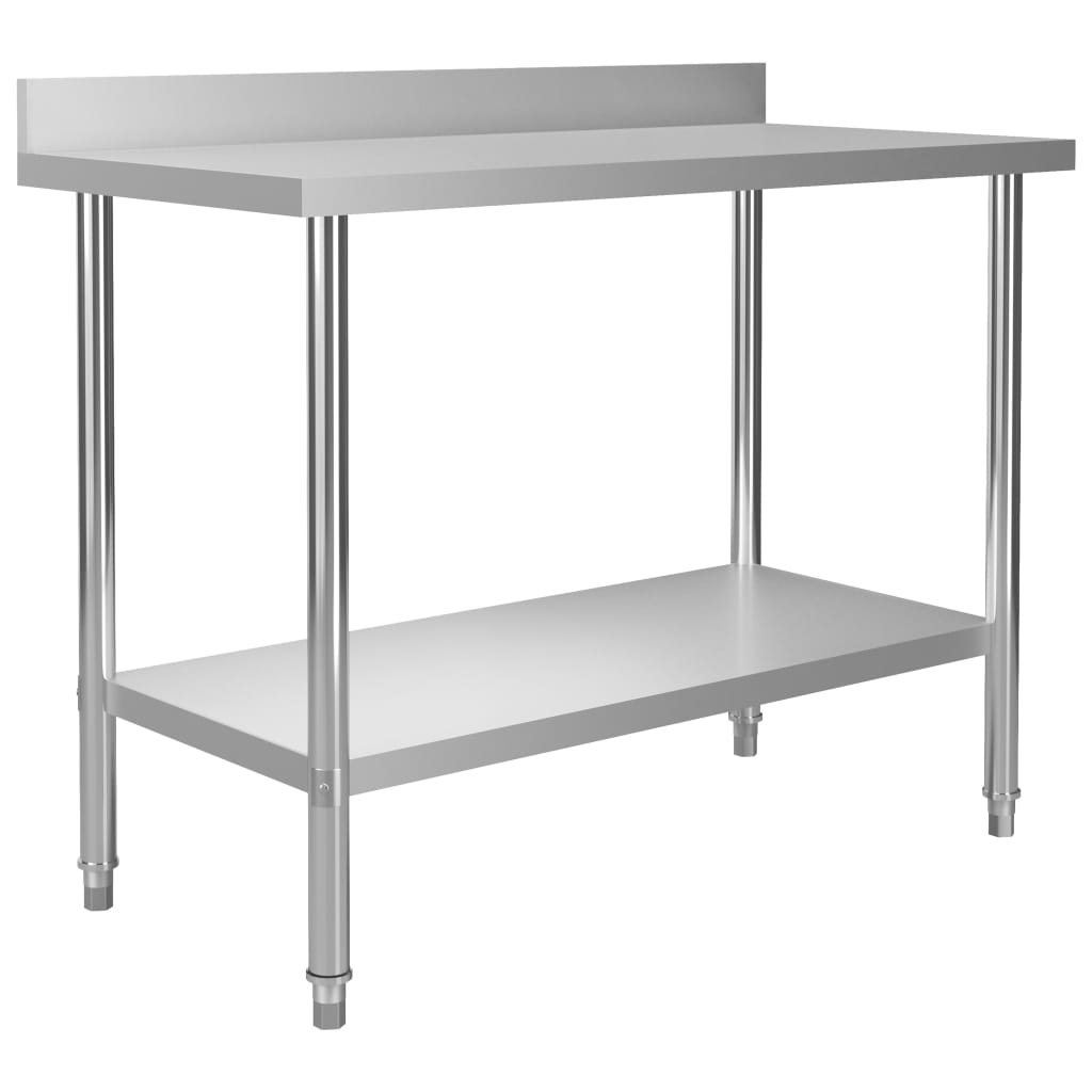 vidaXL Kuchenny stół roboczy z półką, 120x60x120 cm, stal nierdzewna