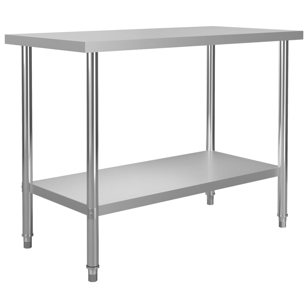 vidaXL Kuchenny stół roboczy z półką, 120x60x150 cm, stal nierdzewna
