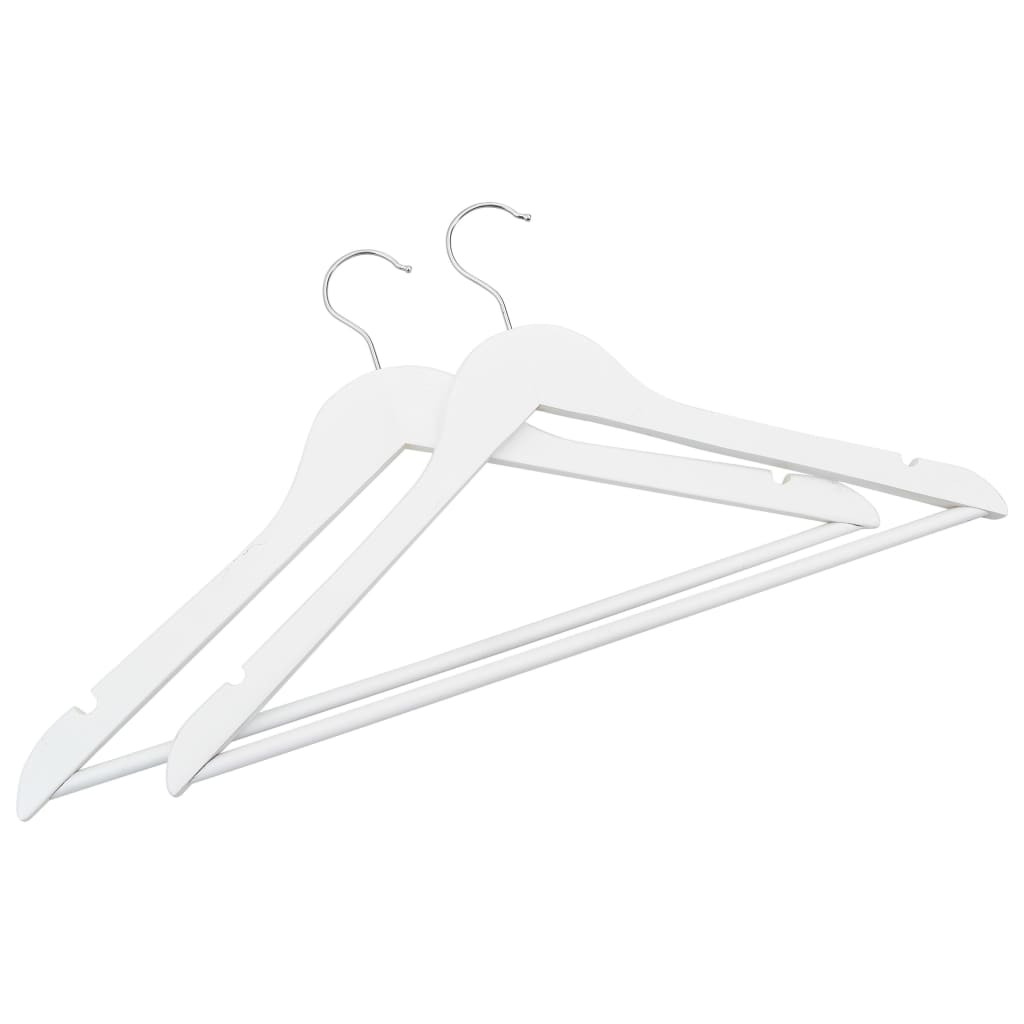 vidaXL 20 szt. wieszaków na ubrania, antypoślizgowe, białe drewno