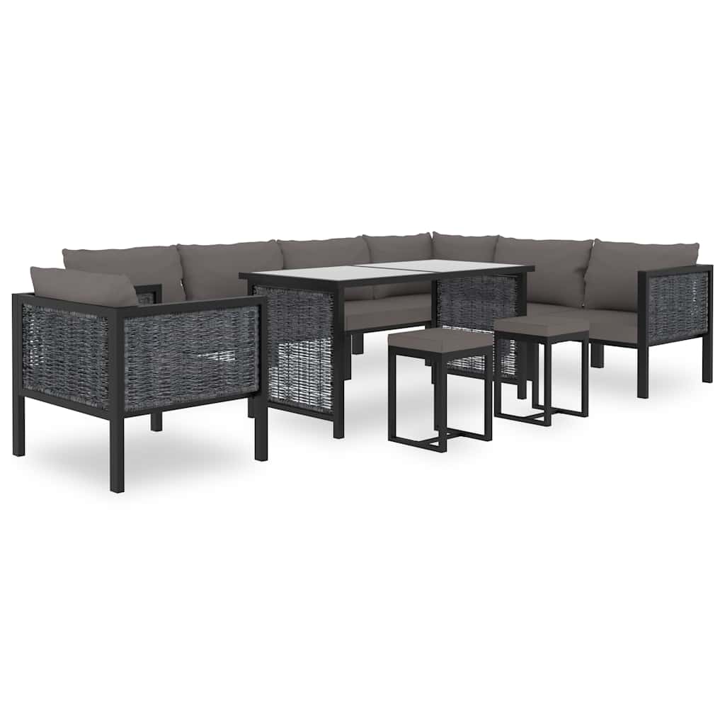 vidaXL Modułowe siedzisko narożne lewy podłokietnik, rattan PE, szare