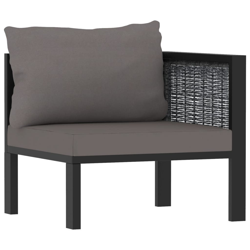 vidaXL 3-osobowa sofa ogrodowa z poduszkami, antracytowa, polirattan