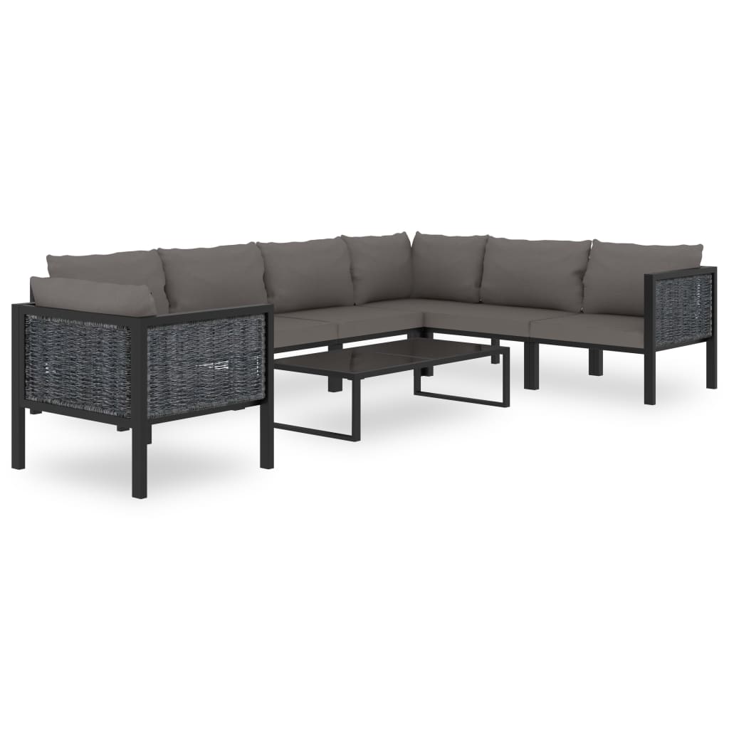 vidaXL Modułowe siedzisko narożne prawy podłokietnik, rattan PE, szare