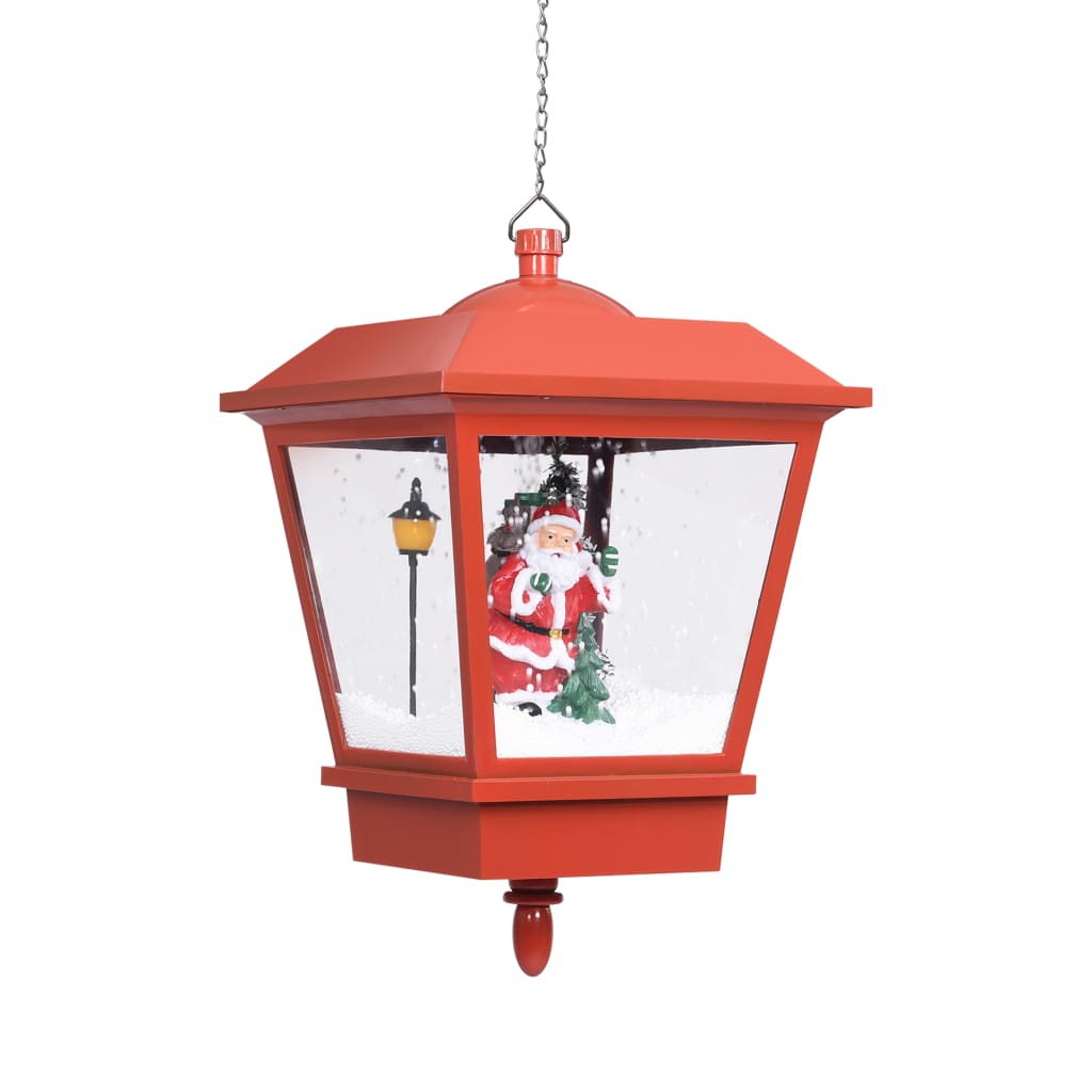 vidaXL Świąteczna lampa wisząca LED z Mikołajem, czerwona, 27x27x45 cm