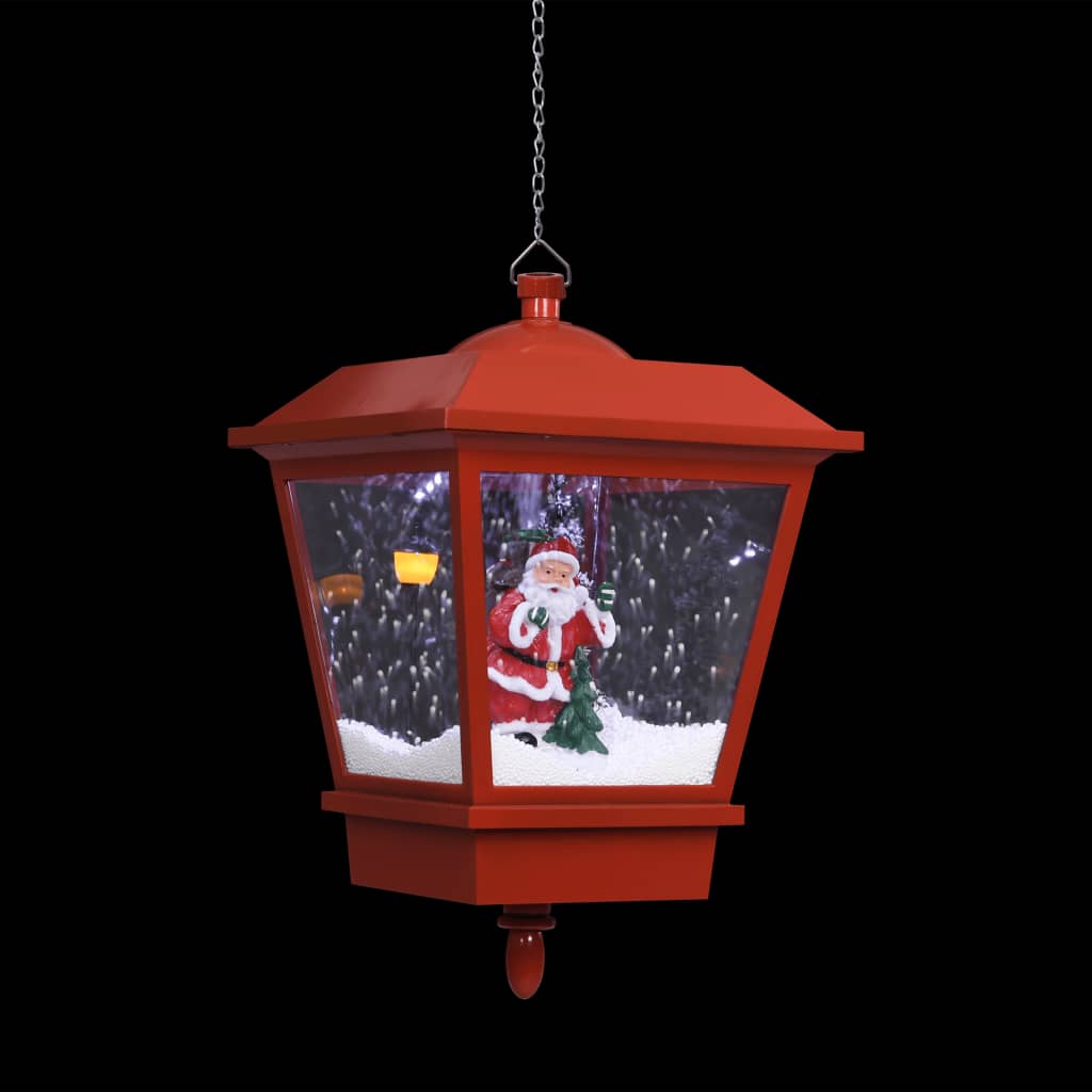 vidaXL Świąteczna lampa wisząca LED z Mikołajem, czerwona, 27x27x45 cm