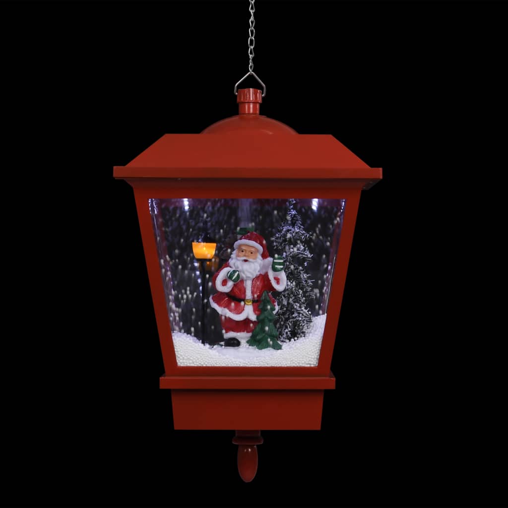 vidaXL Świąteczna lampa wisząca LED z Mikołajem, czerwona, 27x27x45 cm