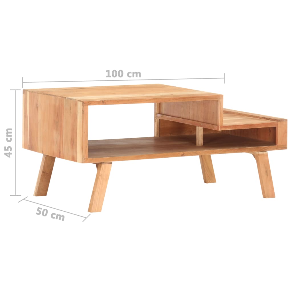 vidaXL Stolik kawowy, 100x50x45 cm, lite drewno akacjowe