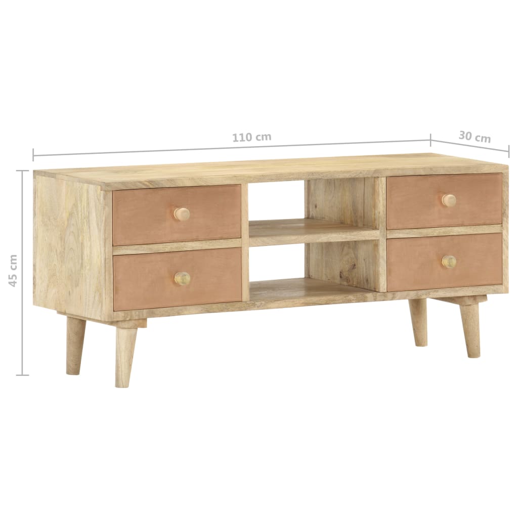vidaXL Szafka pod telewizor, 110x30x45 cm, lite drewno mango