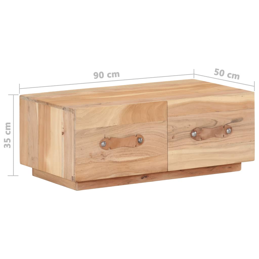 vidaXL Stolik kawowy, 90x50x35, lite drewno z odzysku