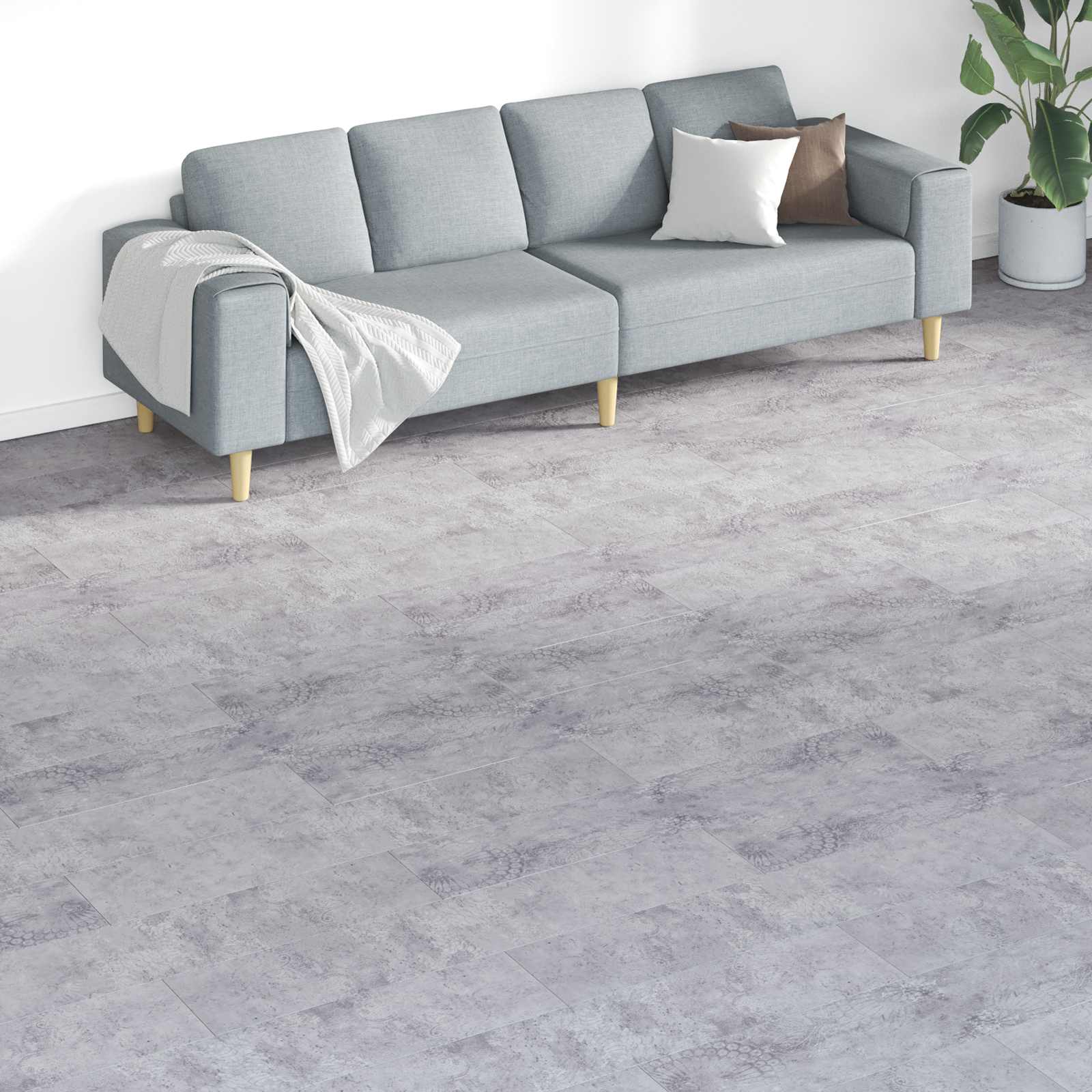 vidaXL Deski podłogowe 18 pcs Szary 5,26 m² PVC