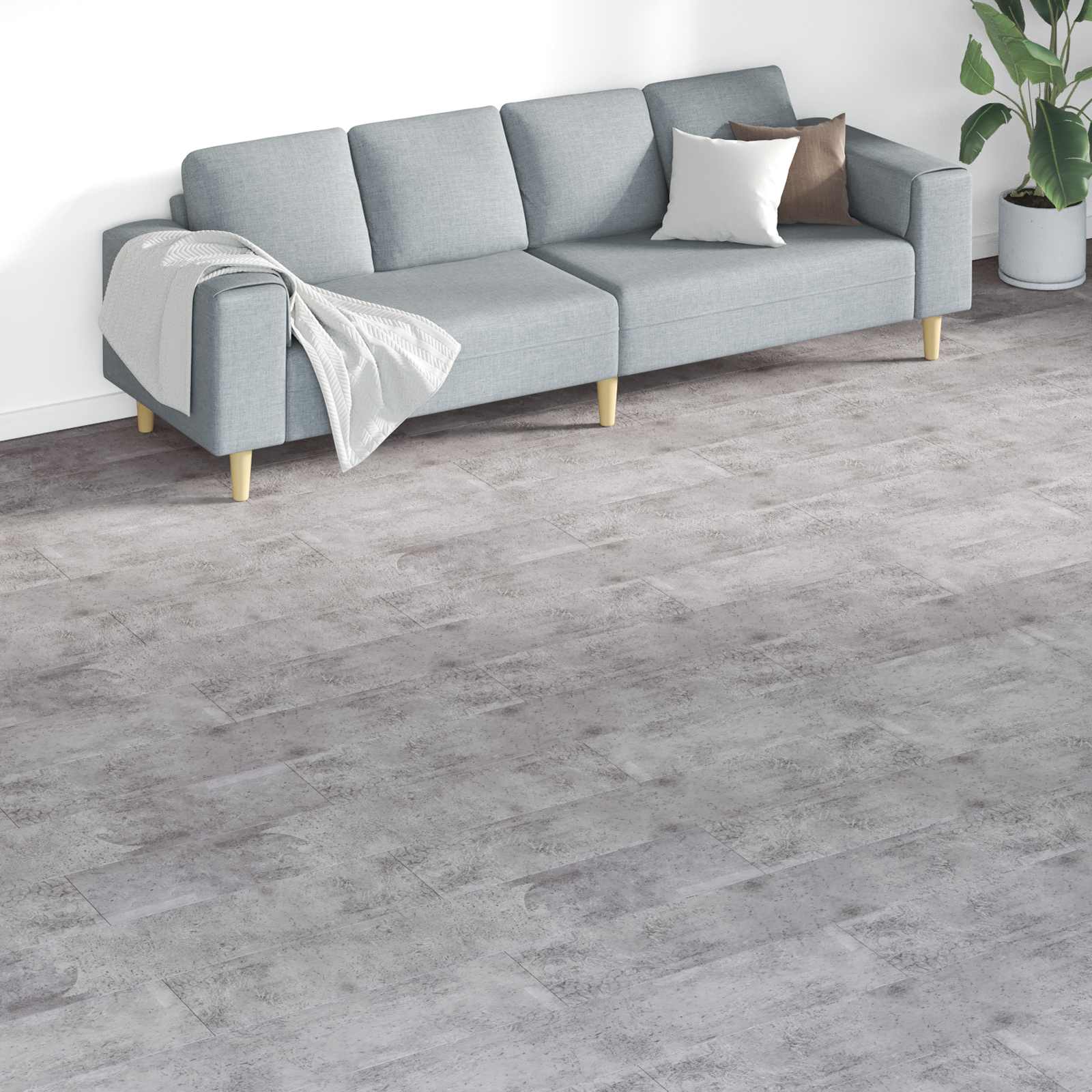 vidaXL Deski podłogowe 18 pcs Cementowy brąz 5,26 m² PVC