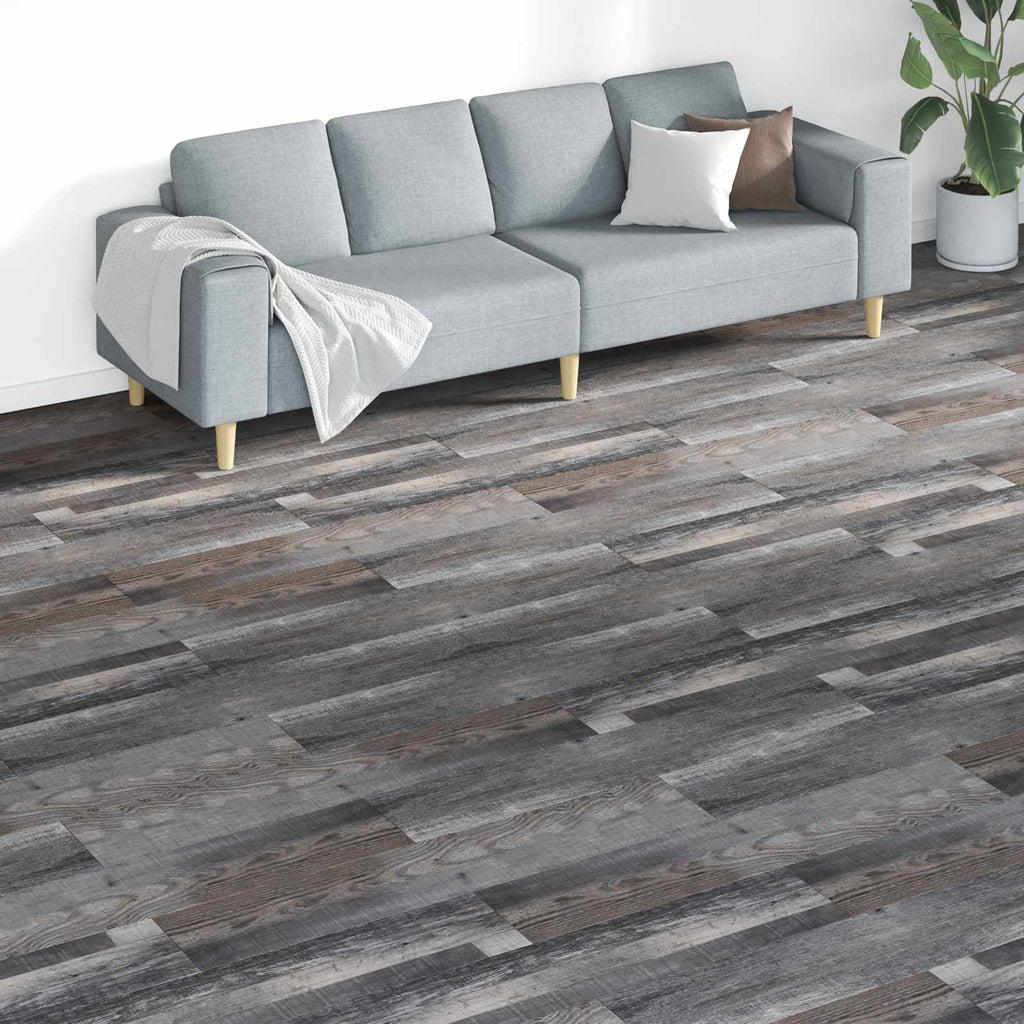 vidaXL Deski podłogowe 18 pcs Szary 5,26 m² PVC