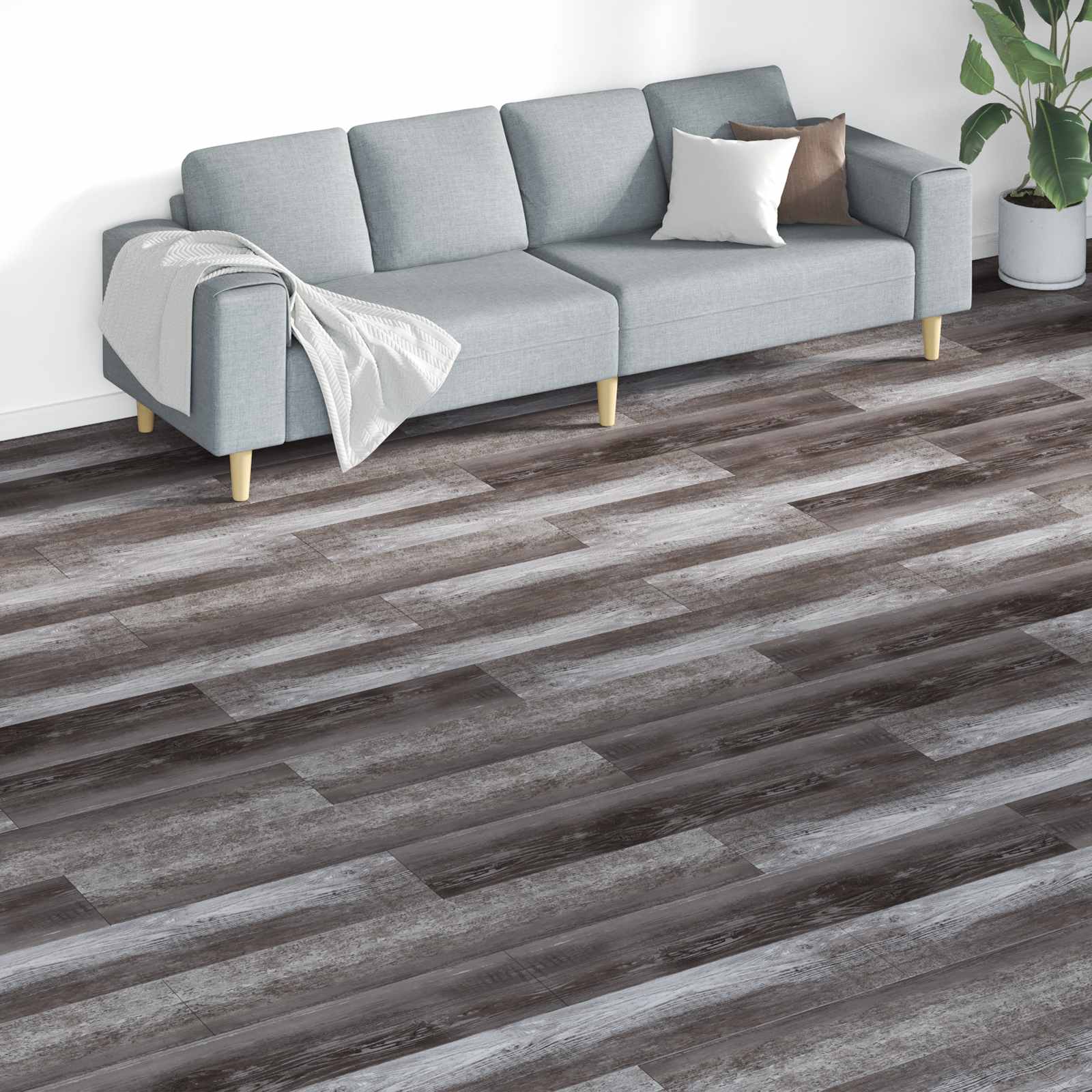 vidaXL Deski podłogowe 18 pcs Brązowy 5,26 m² PVC