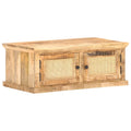 vidaXL Stolik kawowy, 90x50x35 cm, drewno mango i naturalna trzcina
