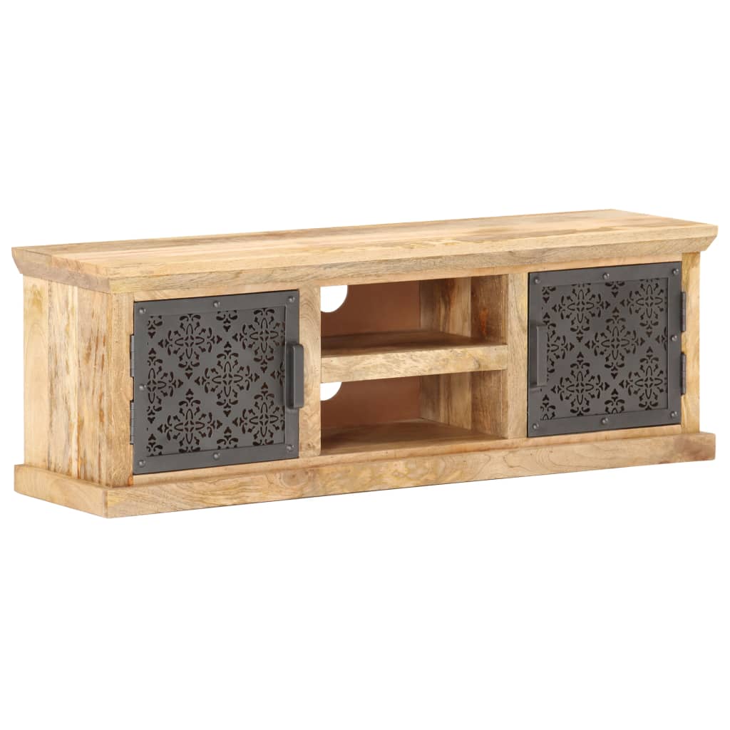 vidaXL Szafka pod TV ze stalowymi drzwiami, 120x30x40 cm, drewno mango