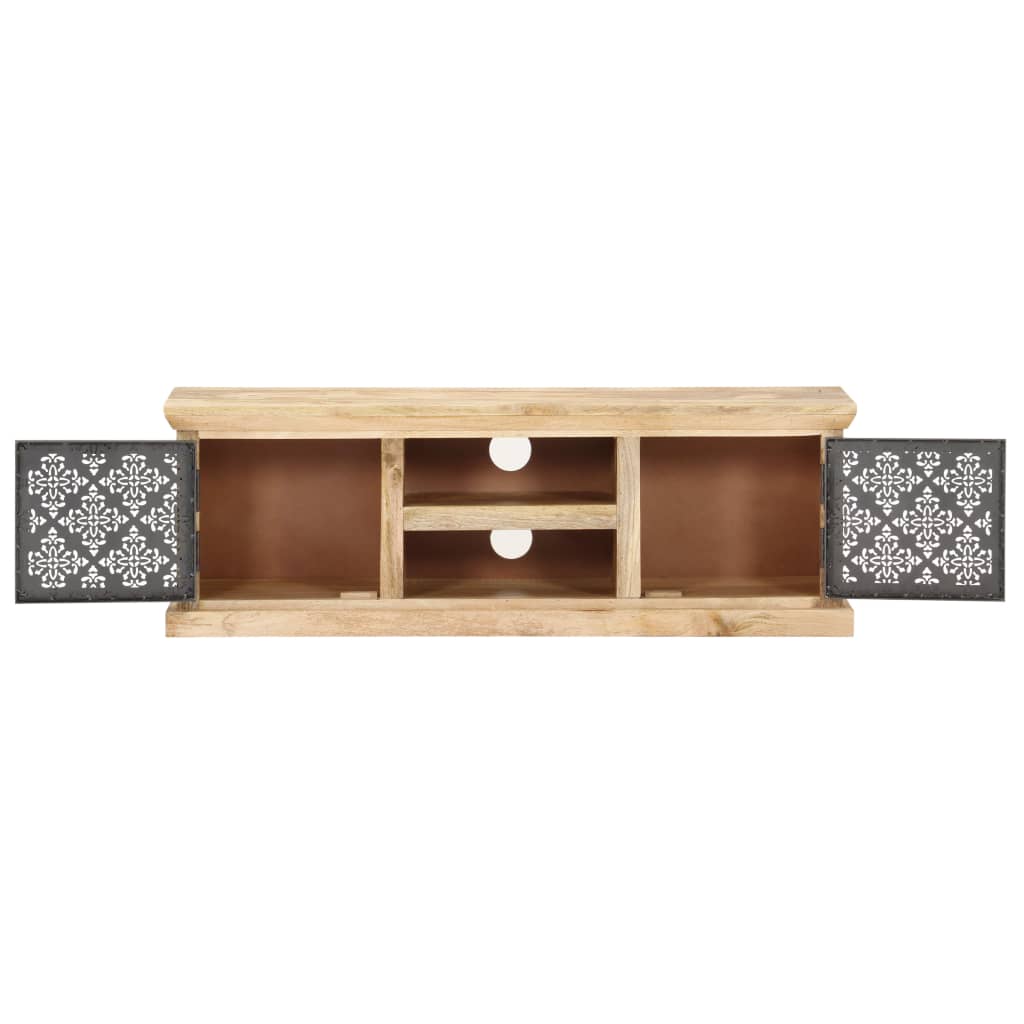 vidaXL Szafka pod TV ze stalowymi drzwiami, 120x30x40 cm, drewno mango