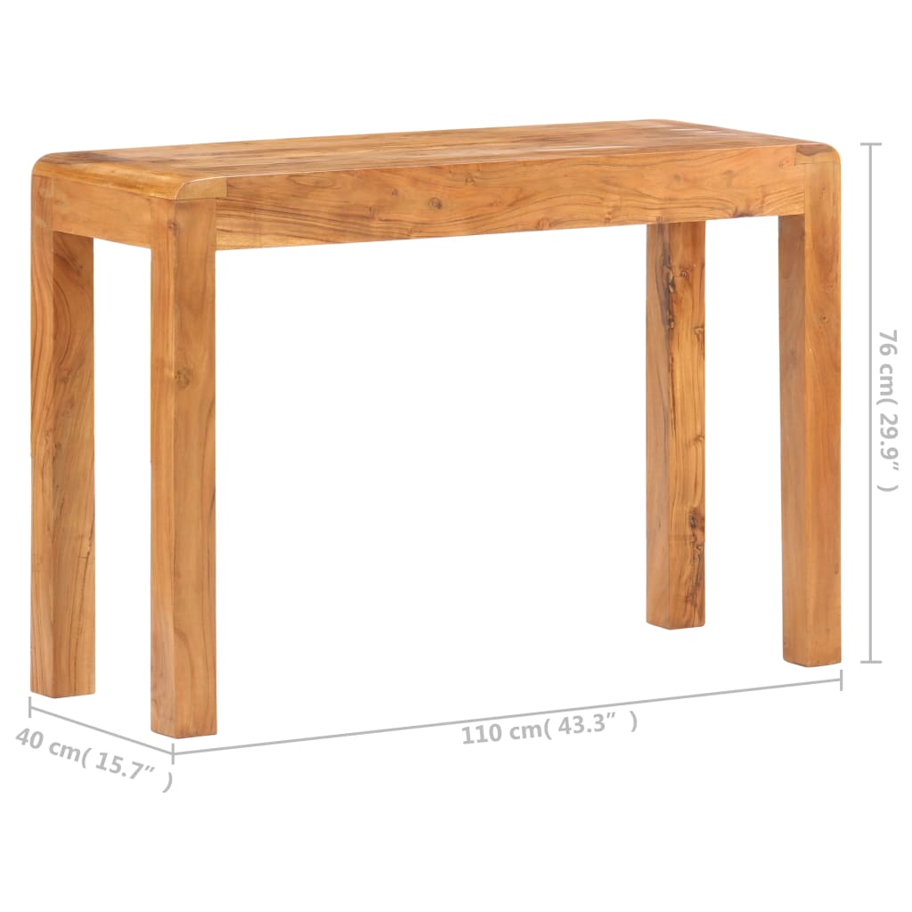 vidaXL Stolik konsolowy, 110x40x76 cm, akacja z miodowym wykończeniem