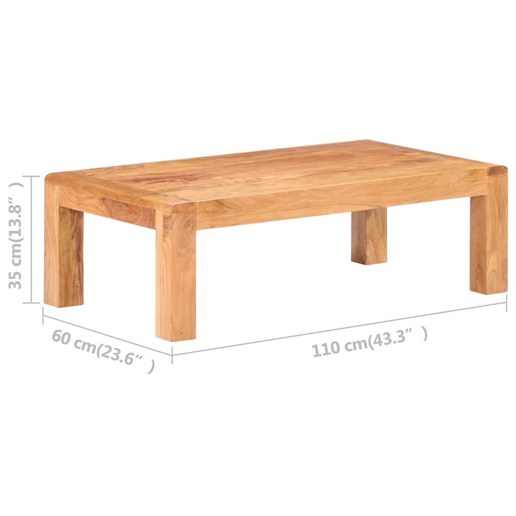 vidaXL Stolik kawowy, 110x60x35 cm, akacja z miodowym wykończeniem