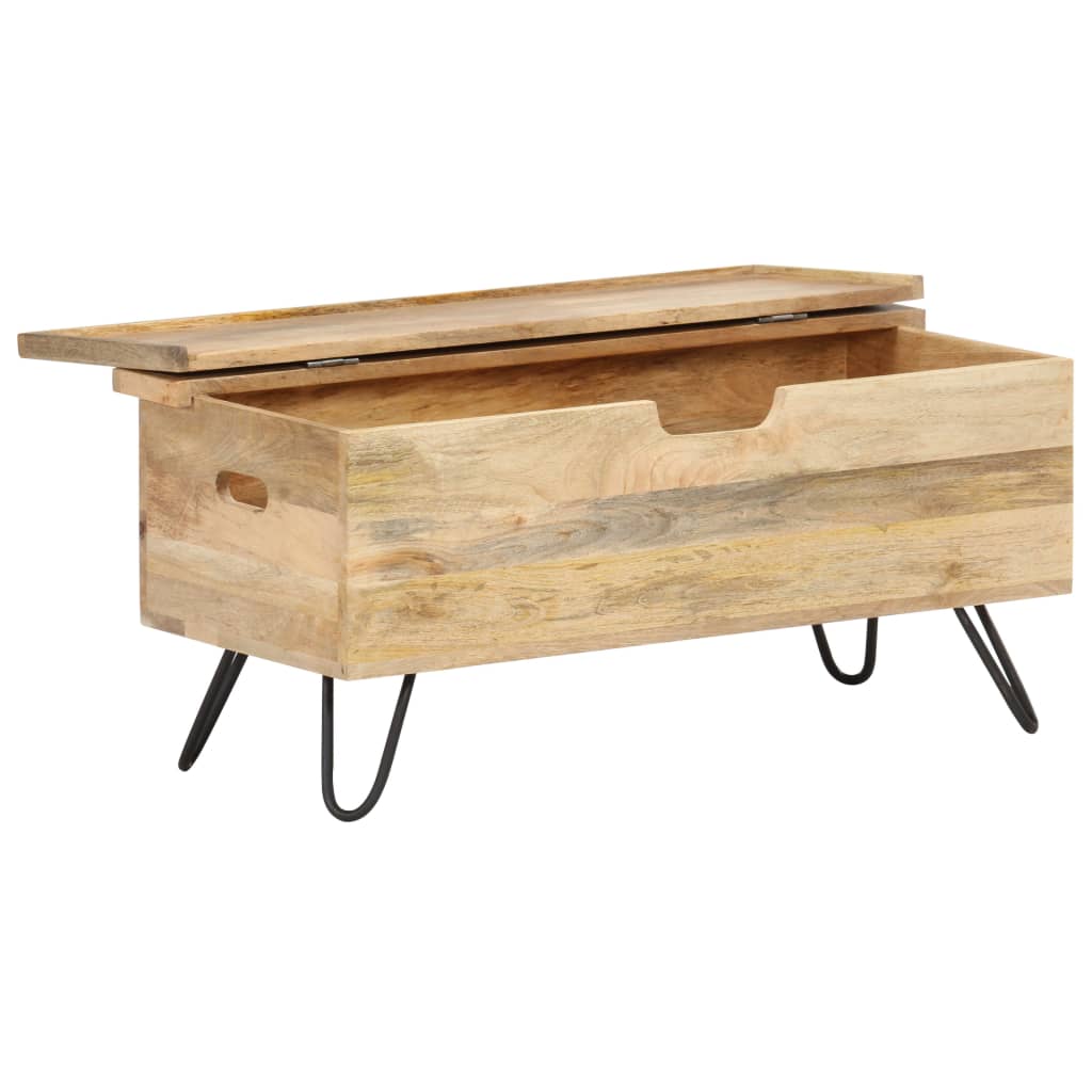 vidaXL Skrzynia, 90x40x45 cm, lite drewno mango