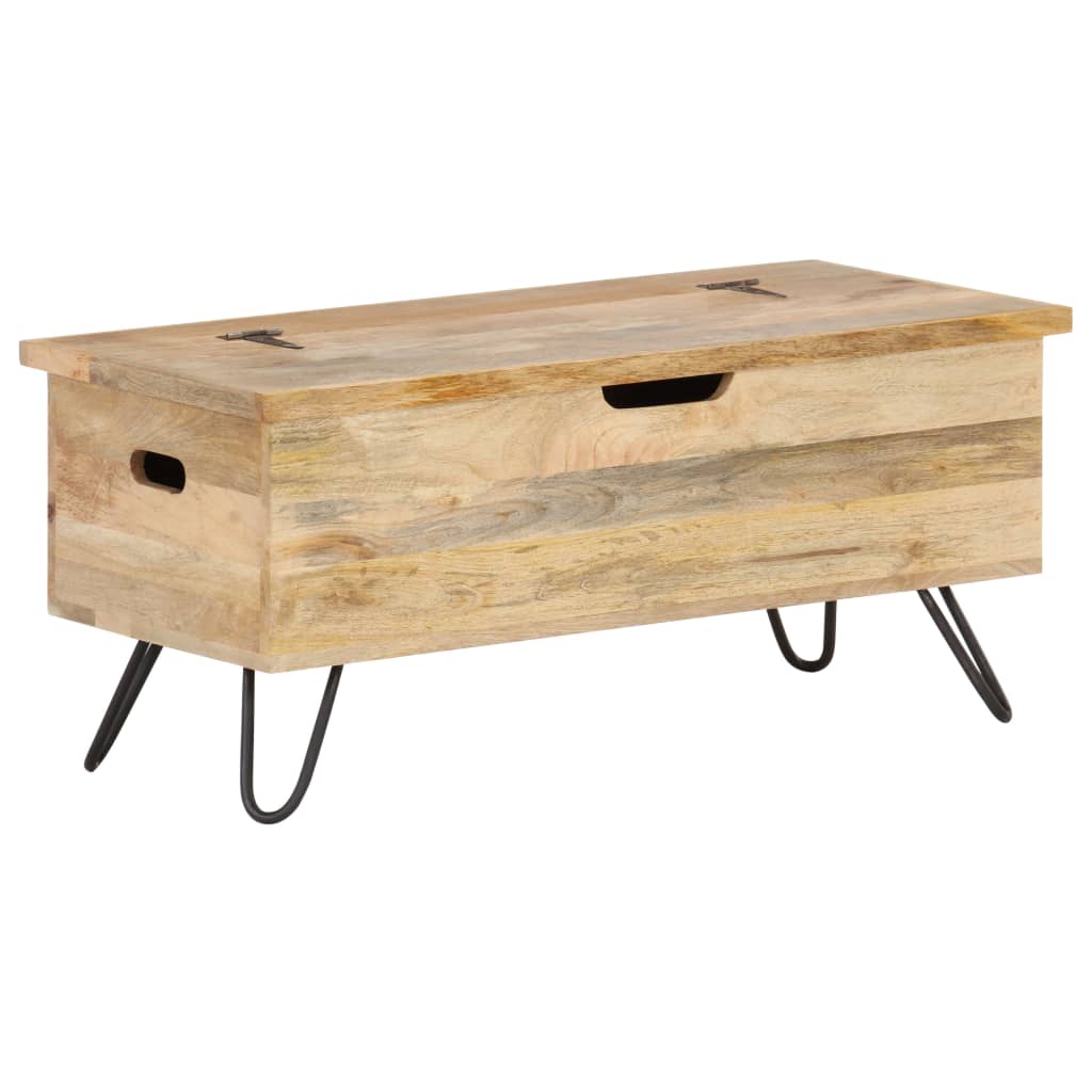 vidaXL Skrzynia, 90x40x45 cm, lite drewno mango