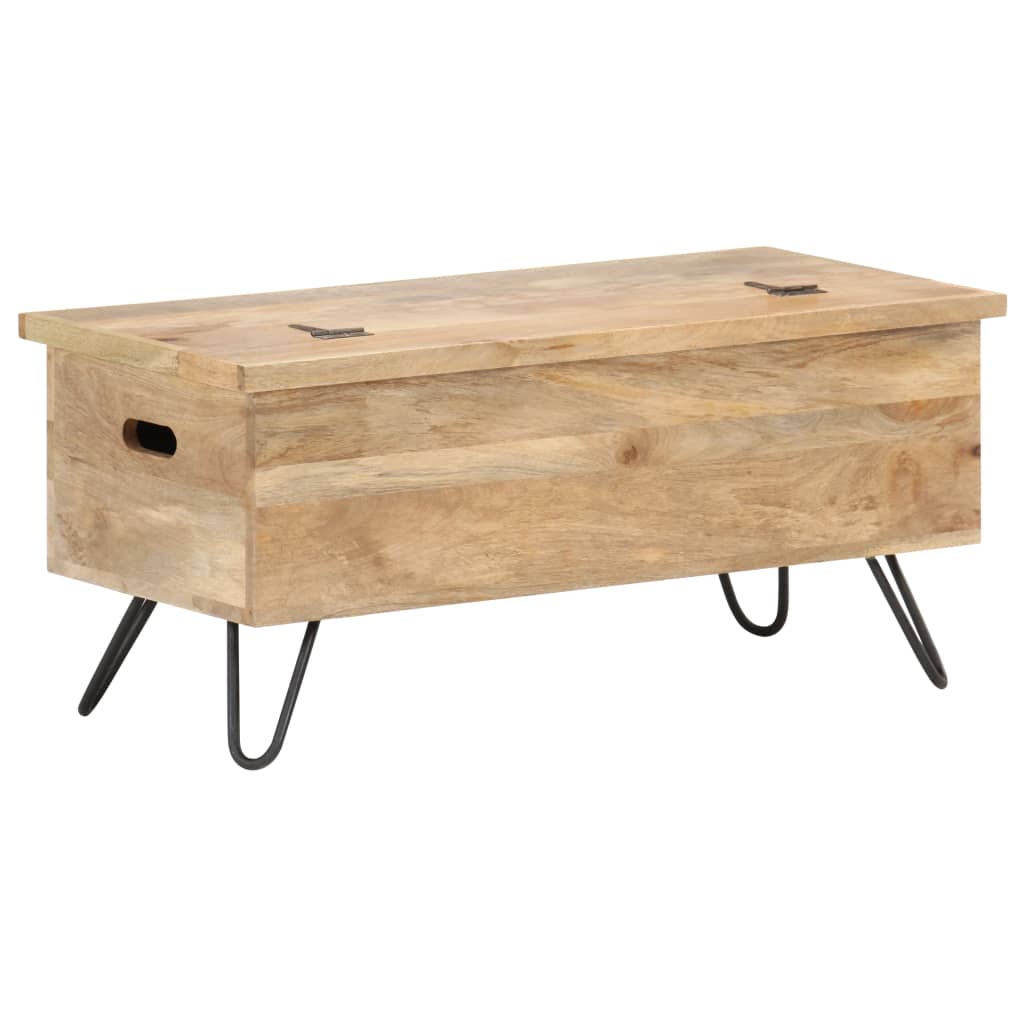 vidaXL Skrzynia, 90x40x45 cm, lite drewno mango