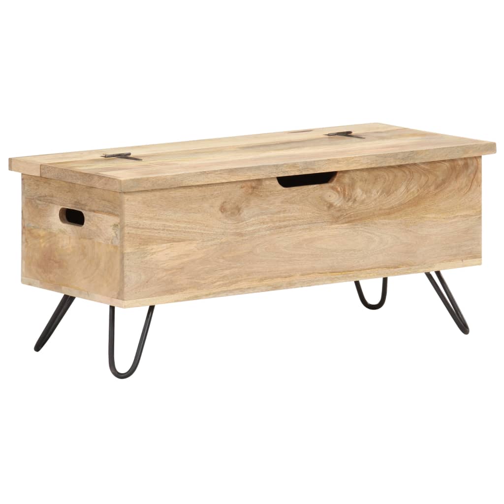vidaXL Skrzynia, 90x40x45 cm, lite drewno mango