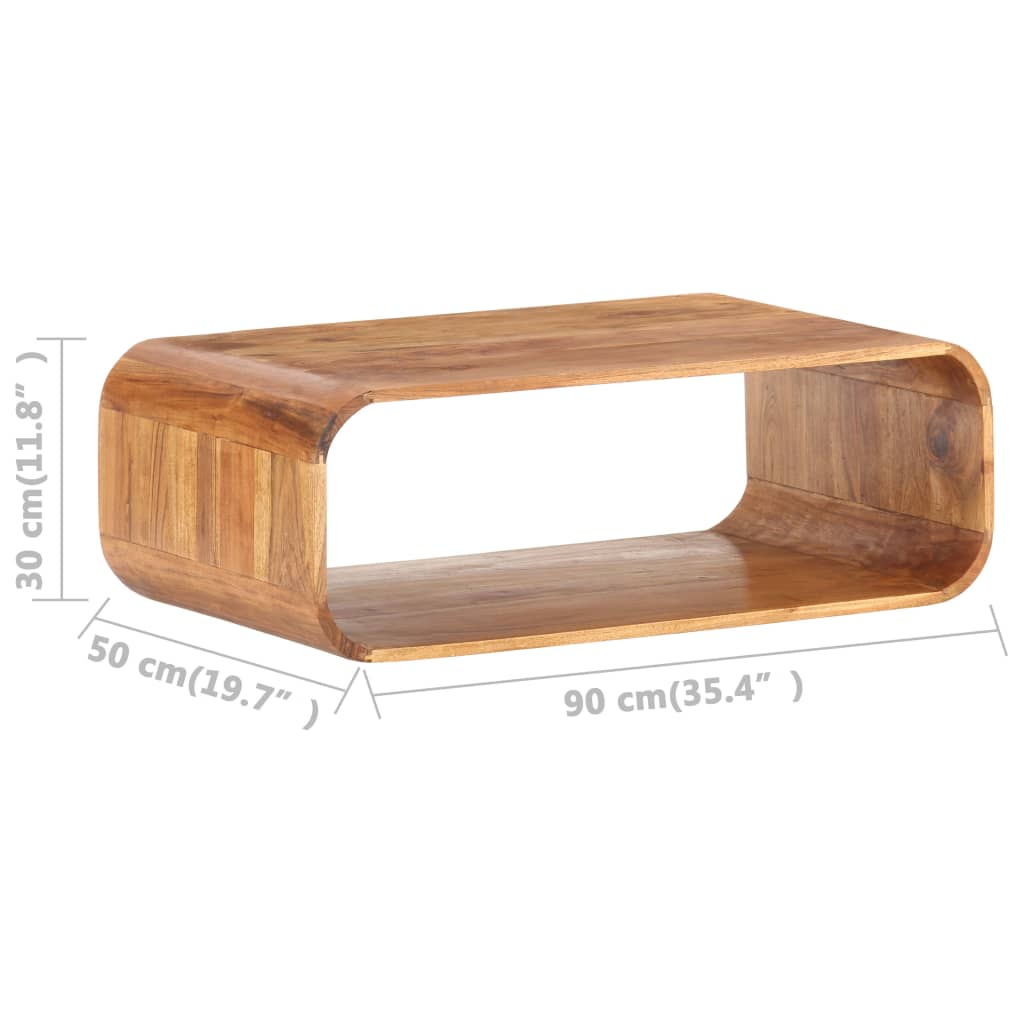 vidaXL Stolik kawowy, 90 x 50 x 30 cm, lite drewno akacjowe