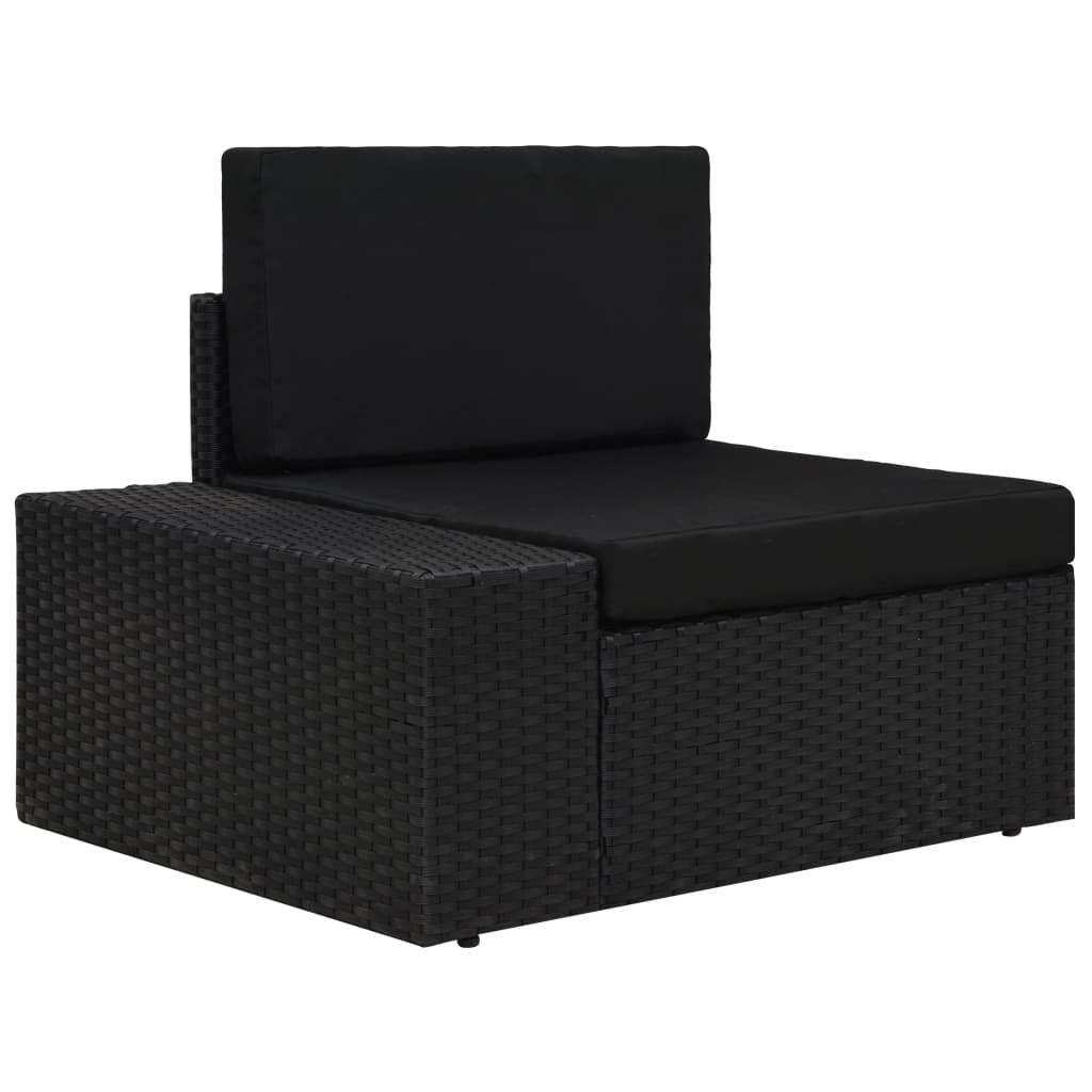 vidaXL 7-cz. zestaw wypoczynkowy do ogrodu, rattan PE, czarny