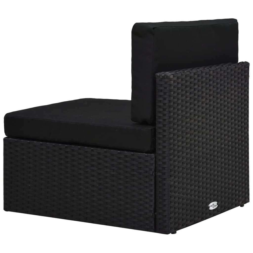vidaXL 4-cz. zestaw wypoczynkowy do ogrodu, rattan PE, czarny