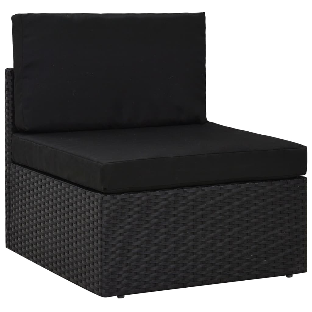 vidaXL 4-cz. zestaw wypoczynkowy do ogrodu, rattan PE, czarny