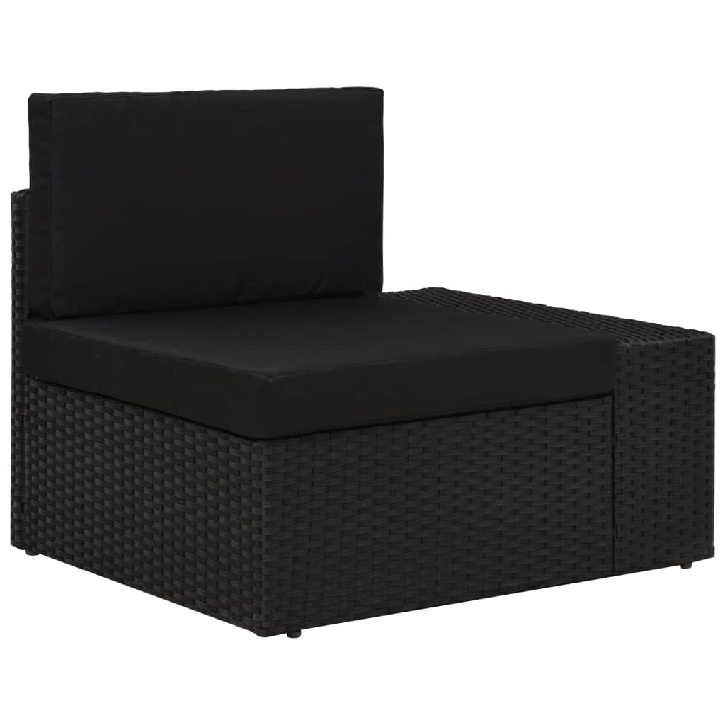 vidaXL 5-cz. zestaw wypoczynkowy do ogrodu, rattan PE, czarny