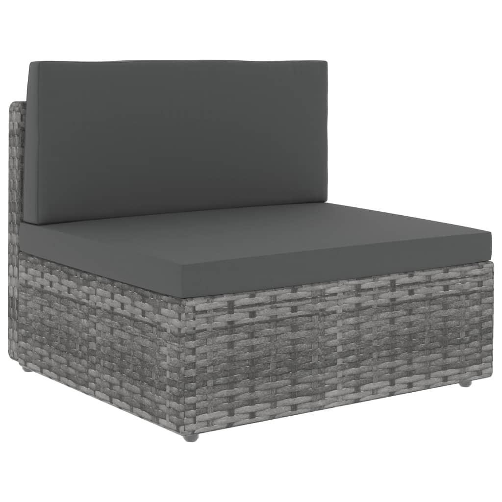 vidaXL 6-cz. zestaw wypoczynkowy do ogrodu, rattan PE, szary